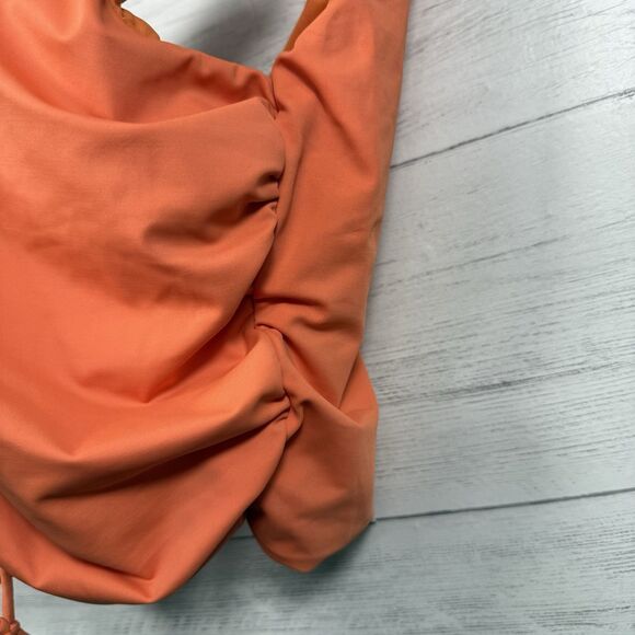 Peyton & Parker Womens Size Large Athletic Crop tank ruched front orange - Picture 5 of 6